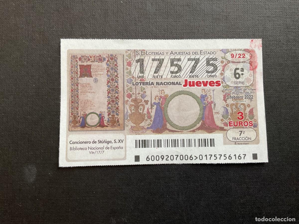 Loterie Nationale: DECIMO LOTERIA JUEVES N&ordm; 17575 SORTEO 09 A&Ntilde;O 2022