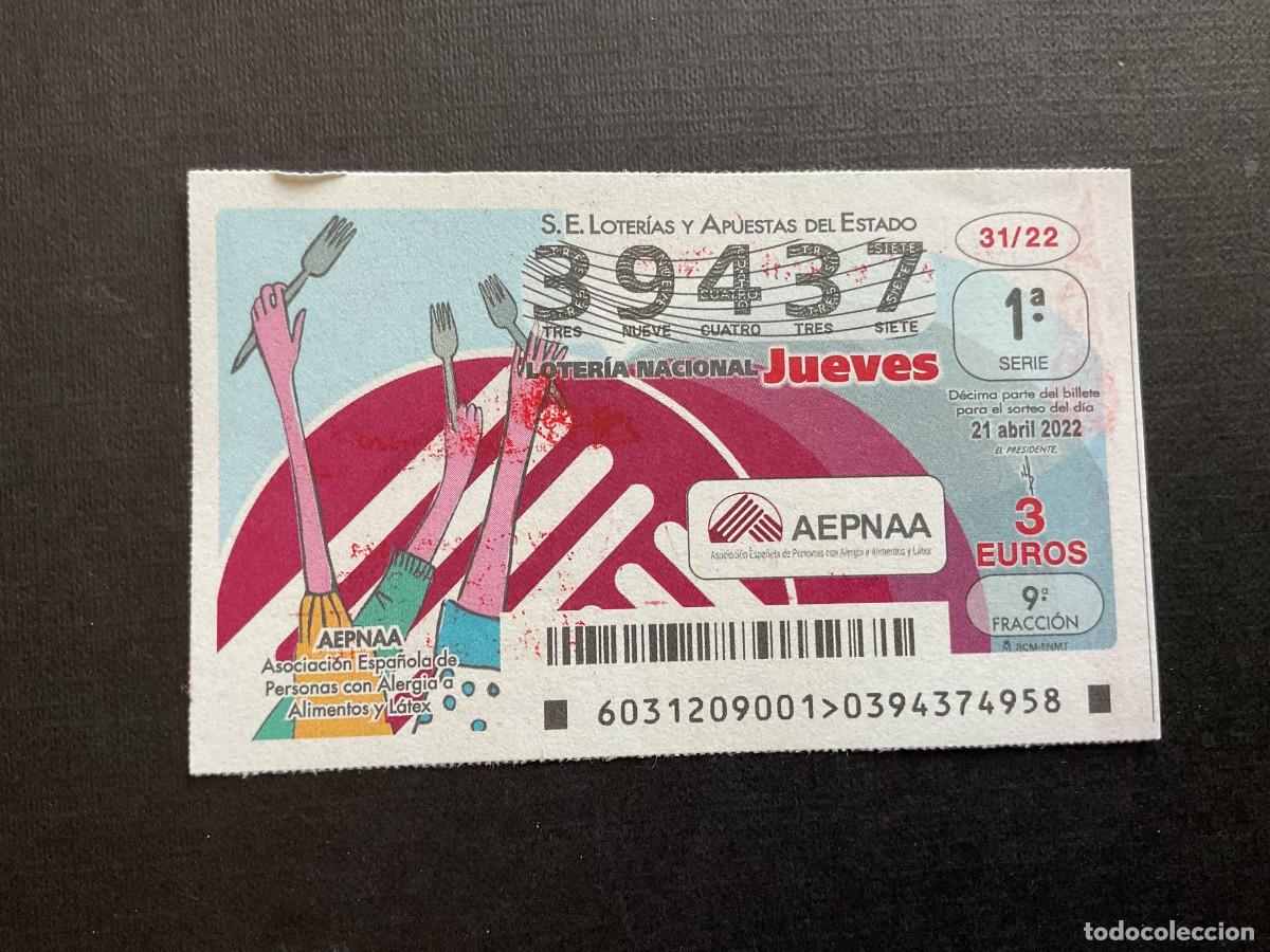 Loterie Nationale: DECIMO LOTERIA JUEVES N&ordm; 39437 SORTEO 31 A&Ntilde;O 2022