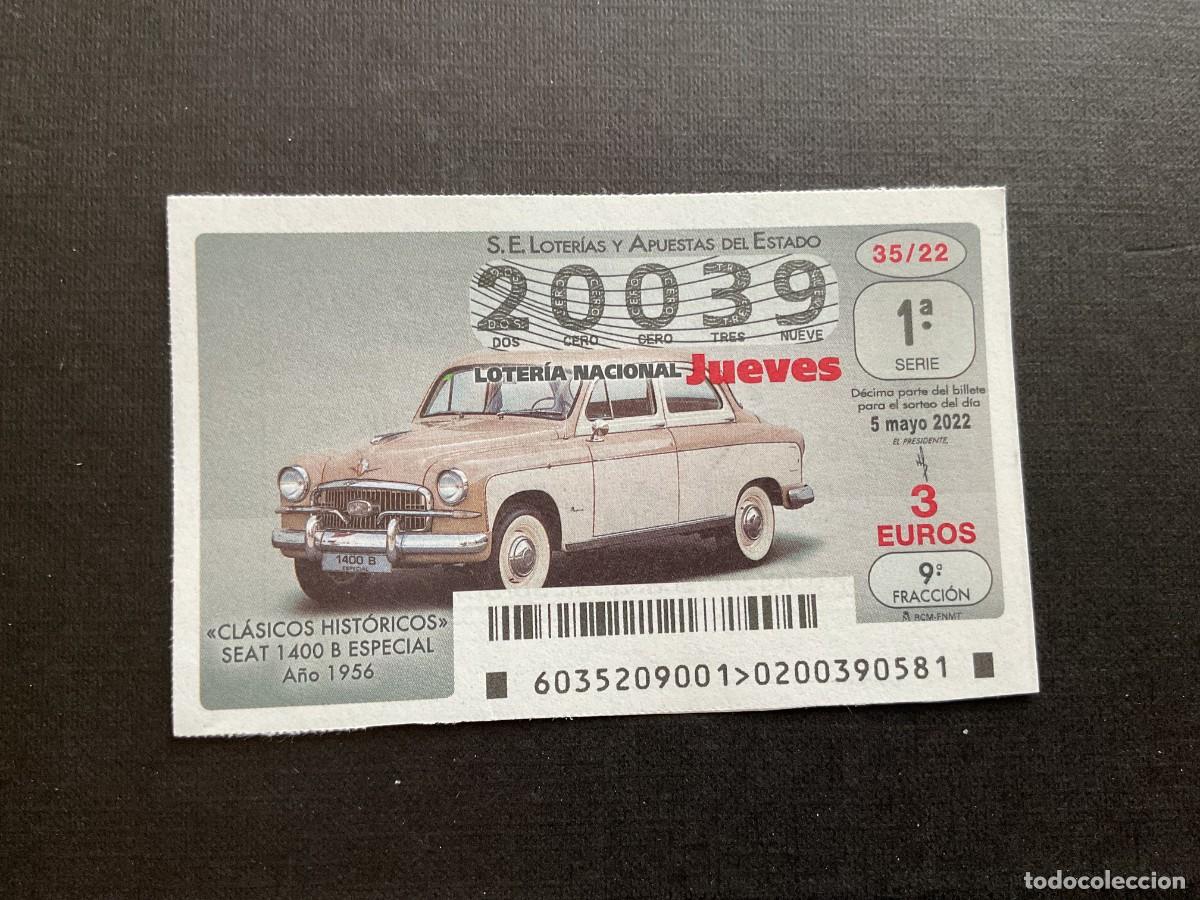 Loterie Nationale: DECIMO LOTERIA JUEVES N&ordm; 20039 SORTEO 35 A&Ntilde;O 2022