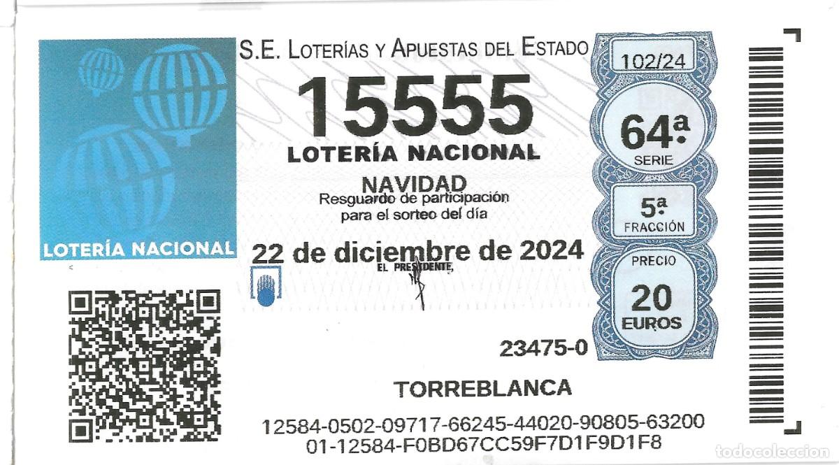 Nationale spanische Lotterie: DECIMO DE LOTERIA DE NAVIDAD EMITIDO PARA EL 22-12-2024, ON LINE