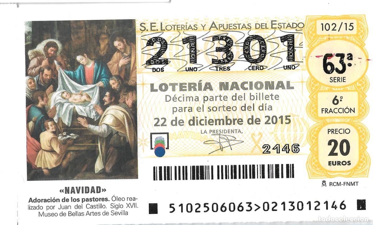 Nationale spanische Lotterie: DECIMO DE LOTERIA DE NAVIDAD PARA EL 22-12-2015