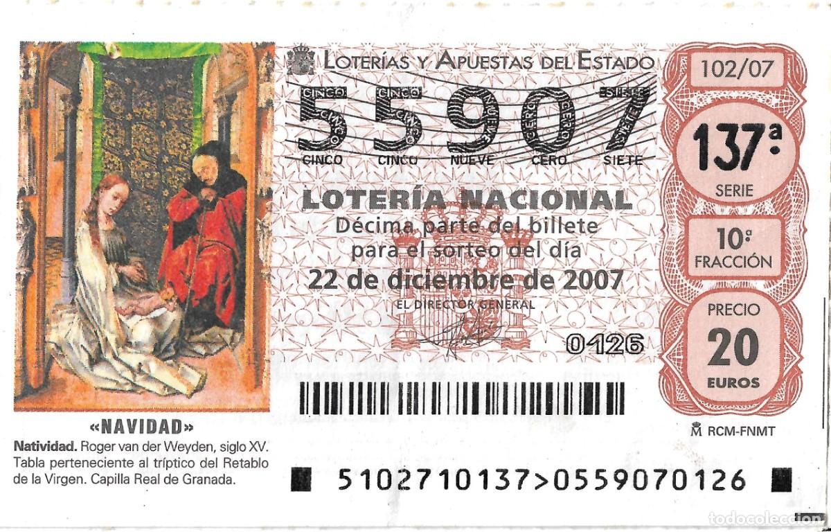 Nationale spanische Lotterie: DECIMO DE LOTERIA DE NAVIDAD, PARA EL 22-12-2007