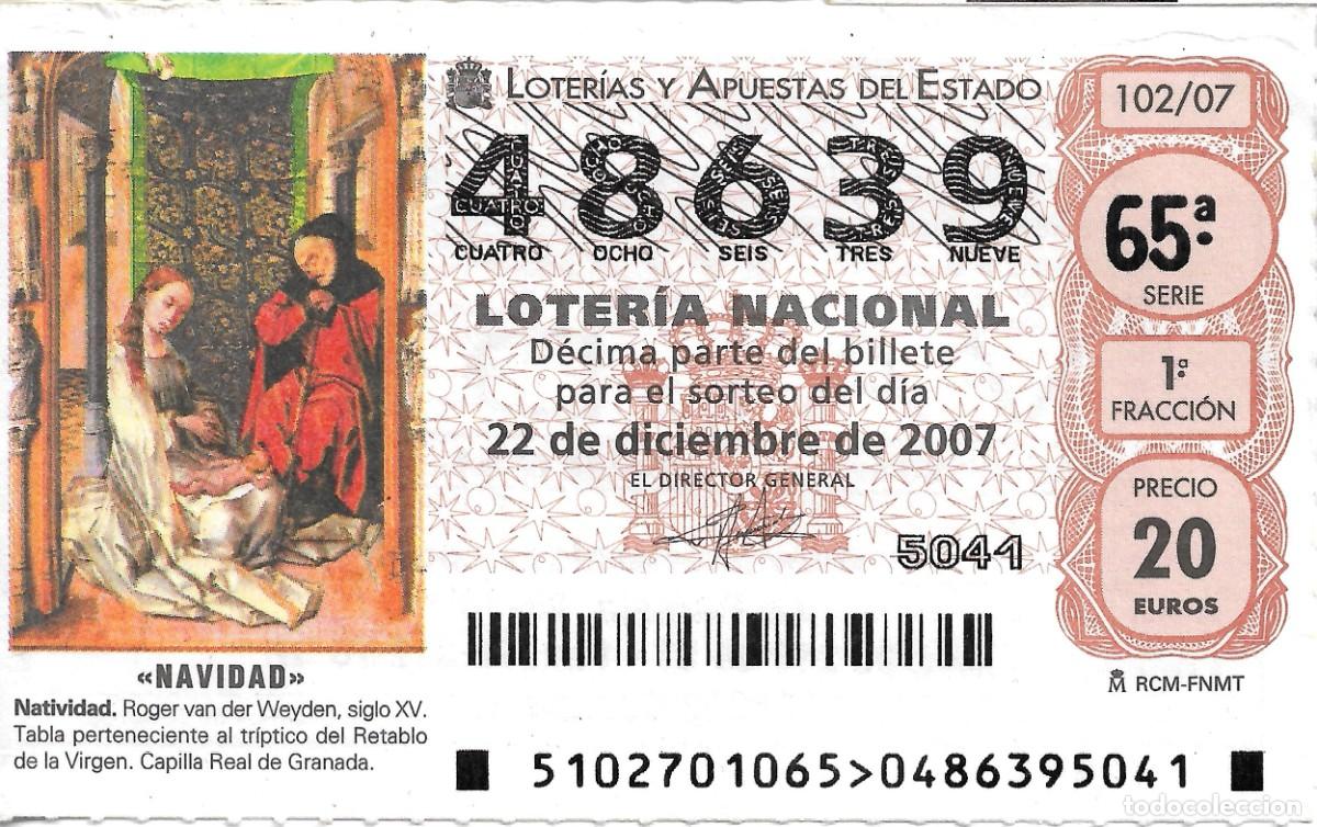 Nationale spanische Lotterie: DECIMO DE LOTERIA DE NAVIDAD PARA EL 22-12-2007