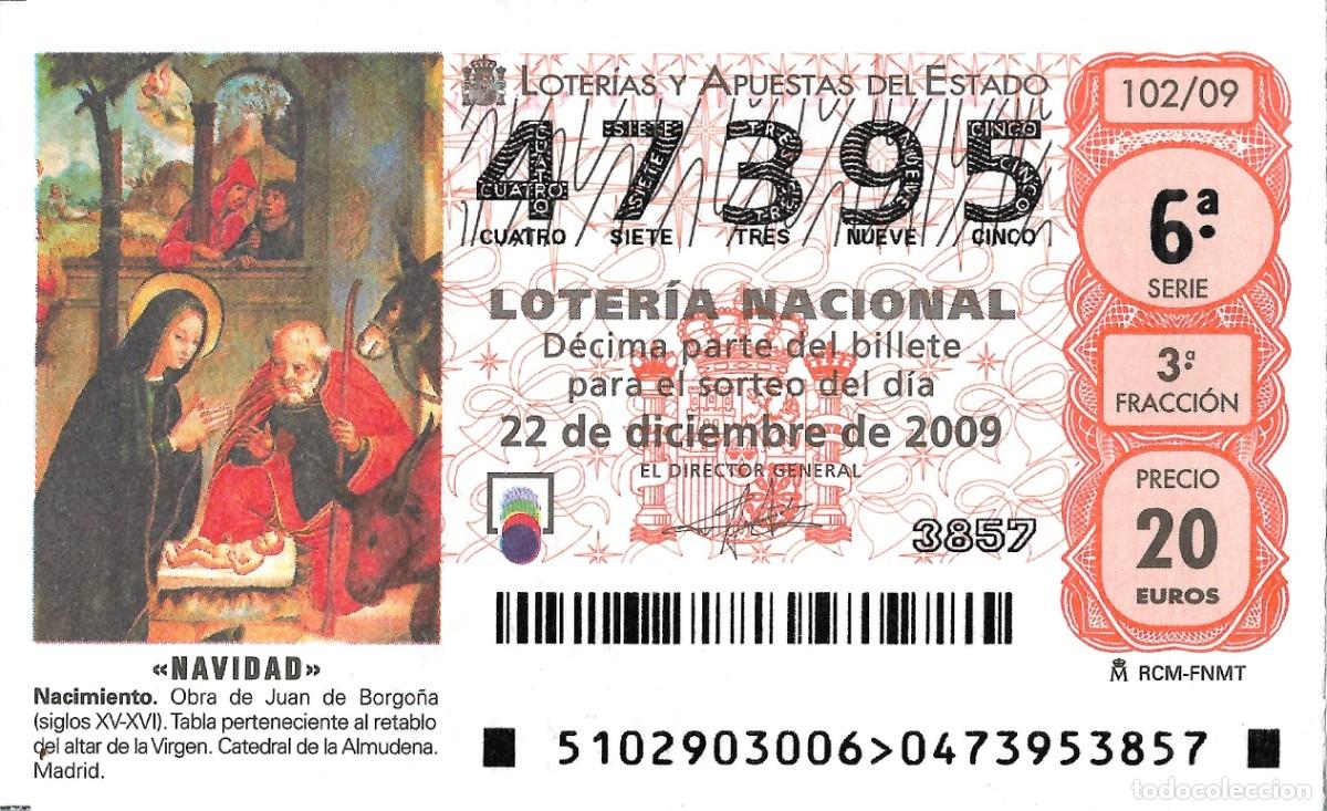 Nationale spanische Lotterie: DECIMO DE LOTERIA DE NAVIDAD, PARA EL 22-12- 2009