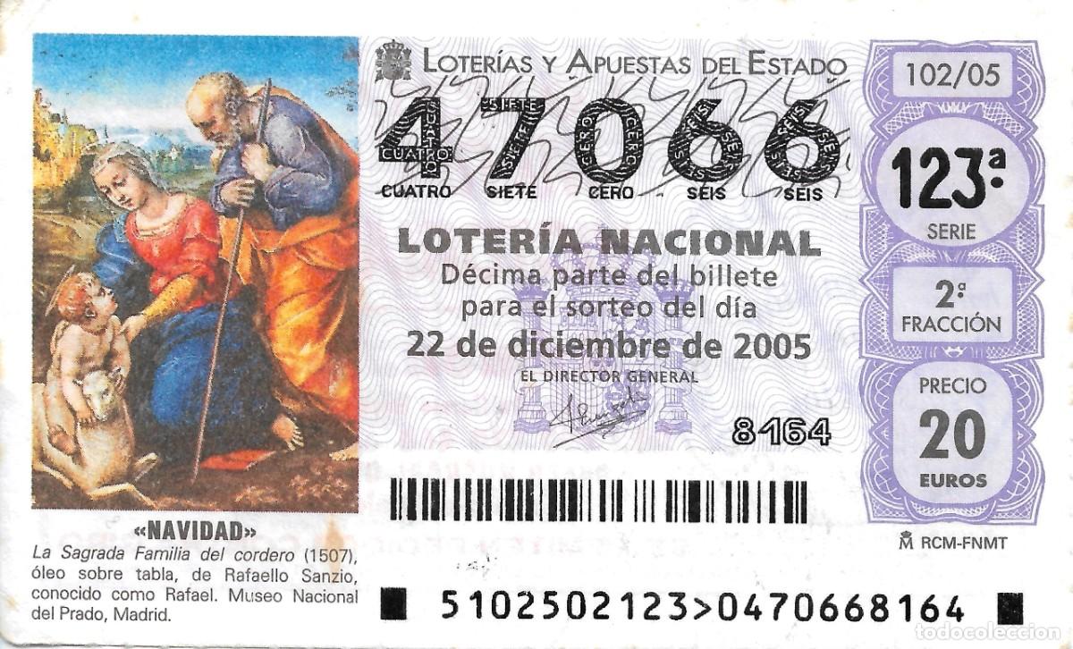 Nationale spanische Lotterie: DECIMO DE LOTERIA DE NAVIDAD, PARA EL 22-12-2005