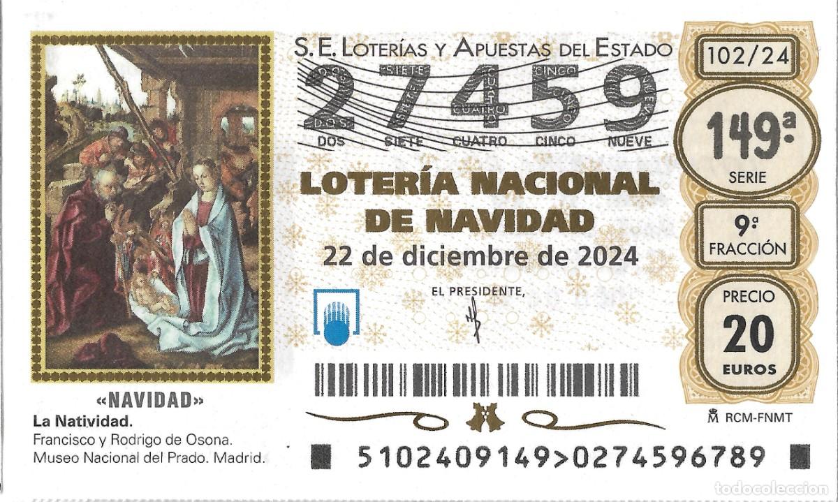 Nationale spanische Lotterie: DECIMO DE LOTERIA DE NAVIDAD, PARA EL 22-12-2024