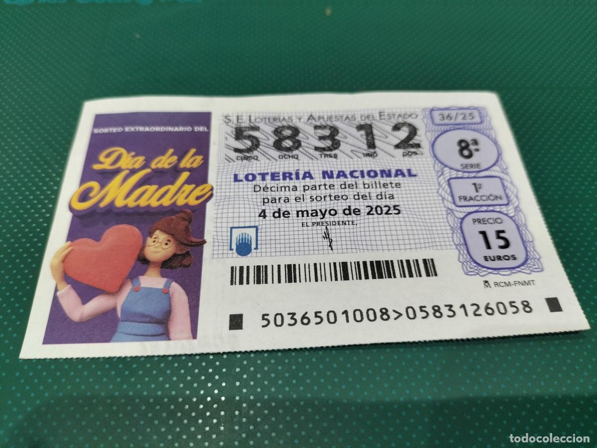 Nationale spanische Lotterie: 1 DECIMO LOTERIA NACIONAL SABADO 4 MAYO 2025 36/25 - DIA DE LA MADRE SORTEO EXTRAORDINARIO