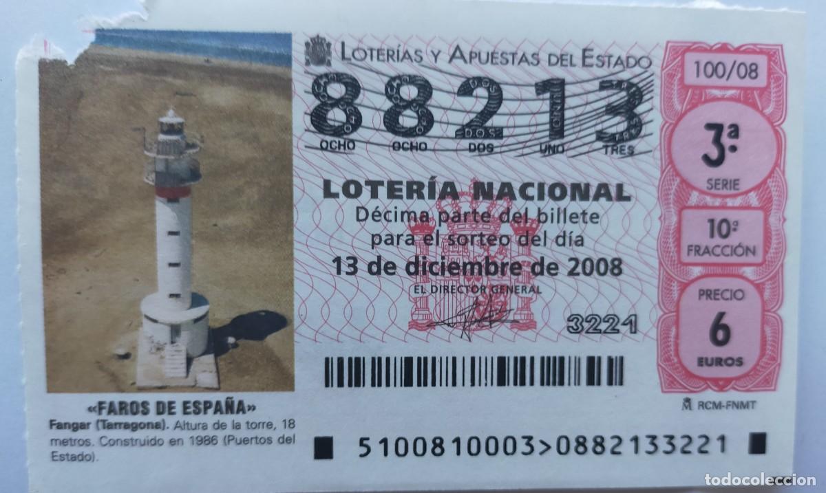 Nationale spanische Lotterie: DECIMO DE LOTERIA DEL 13-12-2008, TEMA: FAROS DE ESPA&Ntilde;A, EL FANGAR, PEQUE&Ntilde;O DEFECTO