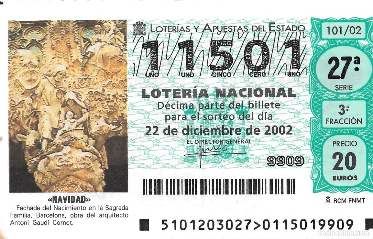 Nationale spanische Lotterie: DECIMO DE LOTERIA DE NAVIDAD DEL 22-12-2002 FRACCION 3