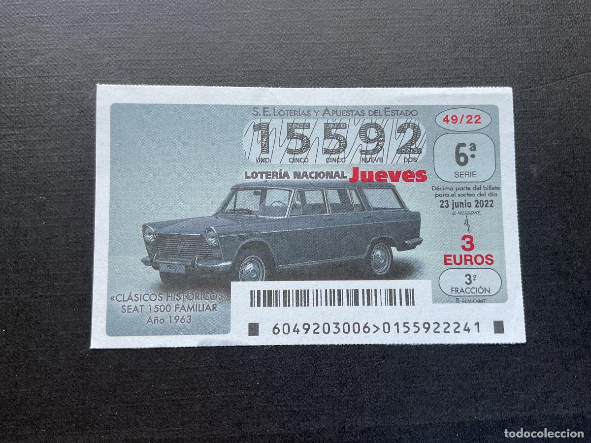 Nationale spanische Lotterie: DECIMO LOTERIA JUEVES N&ordm; 15592 SORTEO 49 A&Ntilde;O 2022