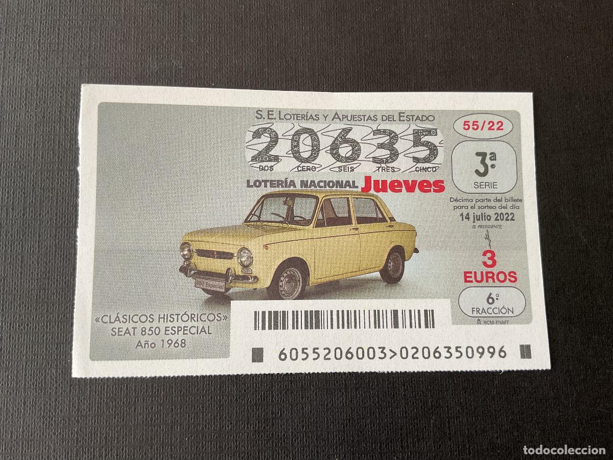 Nationale spanische Lotterie: DECIMO LOTERIA JUEVES N&ordm; 20635 SORTEO 55 A&Ntilde;O 2022