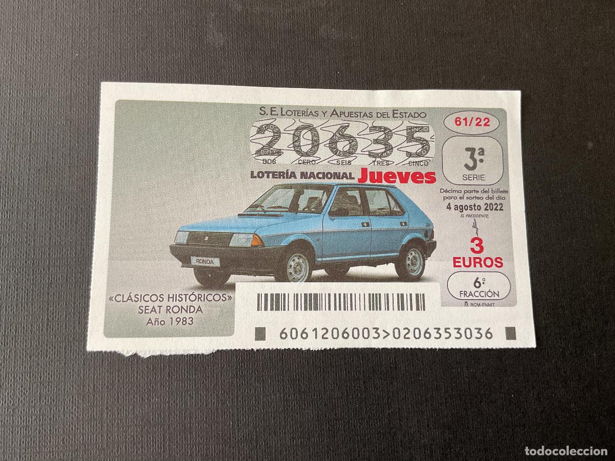 Nationale spanische Lotterie: DECIMO LOTERIA JUEVES N&ordm; 20635 SORTEO 61 A&Ntilde;O 2022