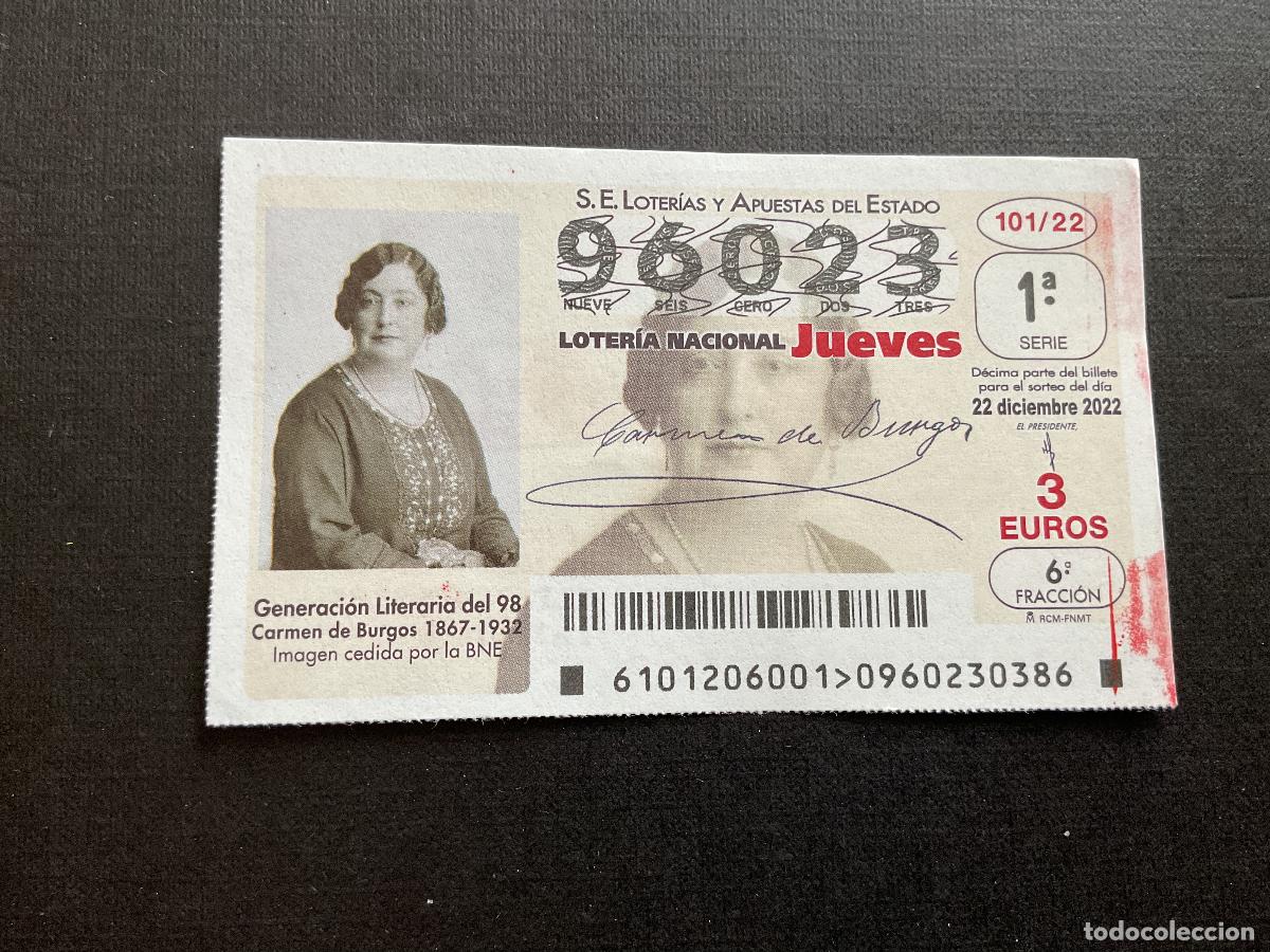 Lotaria Nacional: DECIMO LOTERIA JUEVES N&ordm; 96023 SORTEO 101 A&Ntilde;O 2022