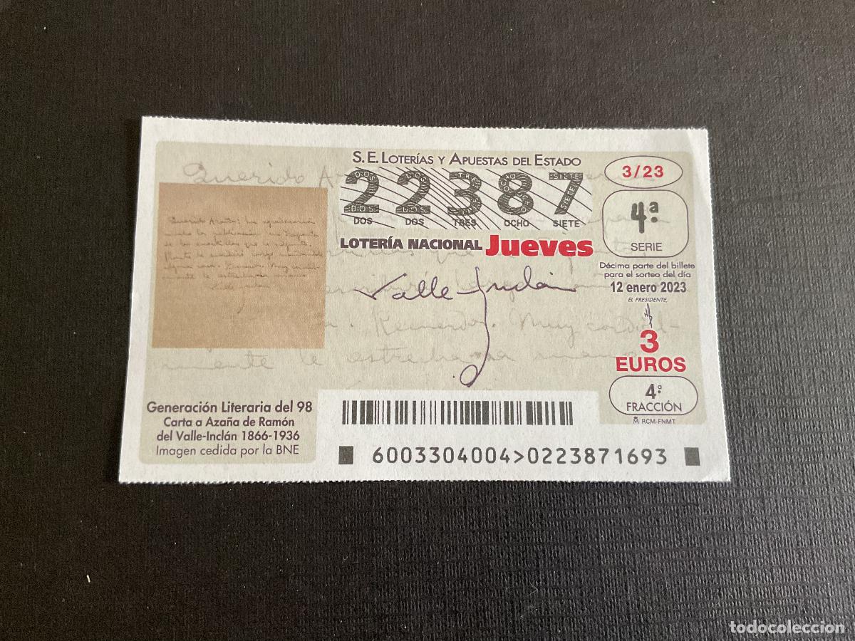 National Spanish Lottery: DECIMO LOTERIA JUEVES N&ordm; 22387 SORTEO 03 A&Ntilde;O 2023