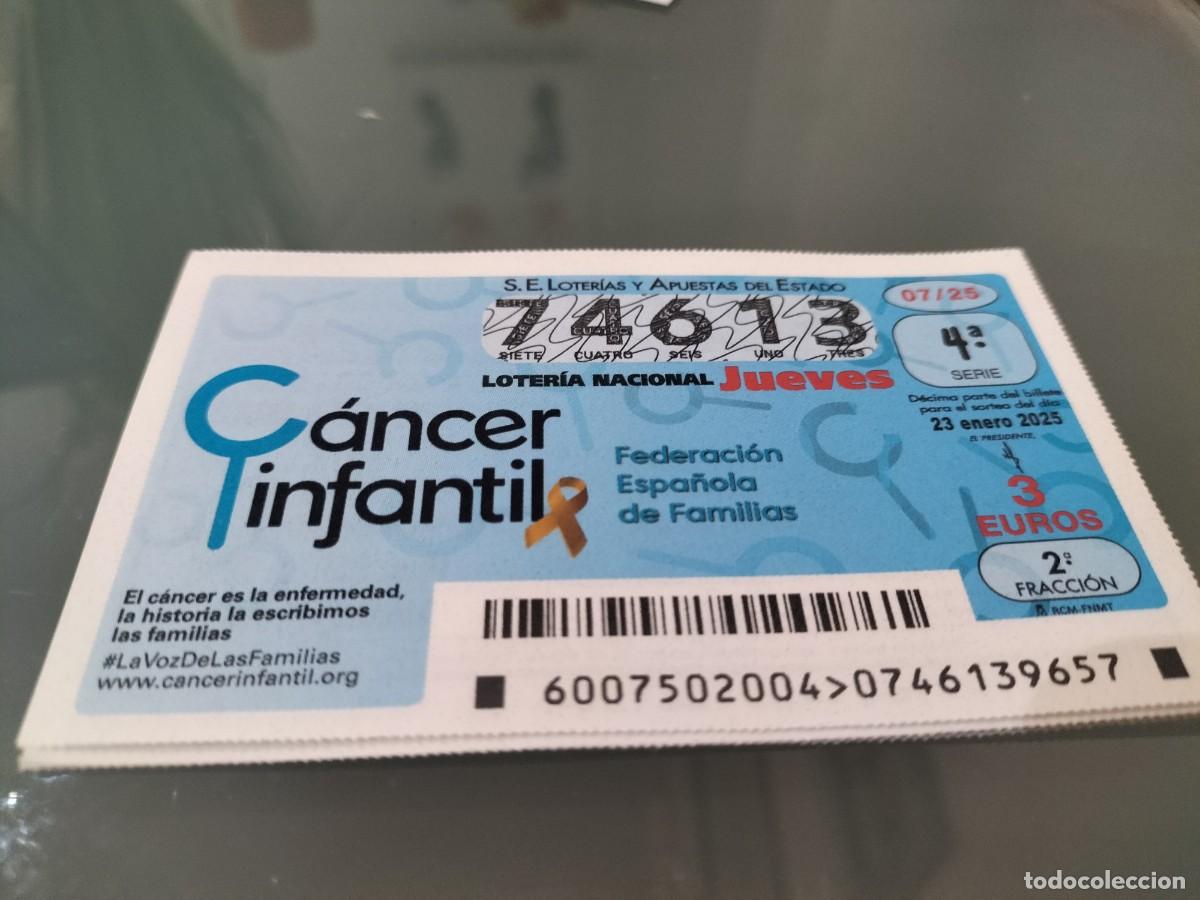 National Spanish Lottery: 1 D&Eacute;CIMO LOTERIA JUEVES 23 ENERO 2025 - 7/25 - FEDERACI&Oacute;N ESPA&Ntilde;OLA FAMILIAS CANCER INFANTIL