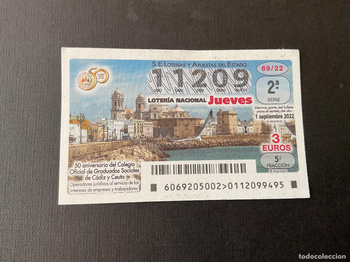 National Spanish Lottery: DECIMO LOTERIA JUEVES N&ordm; 11209 SORTEO 69 A&Ntilde;O 2022
