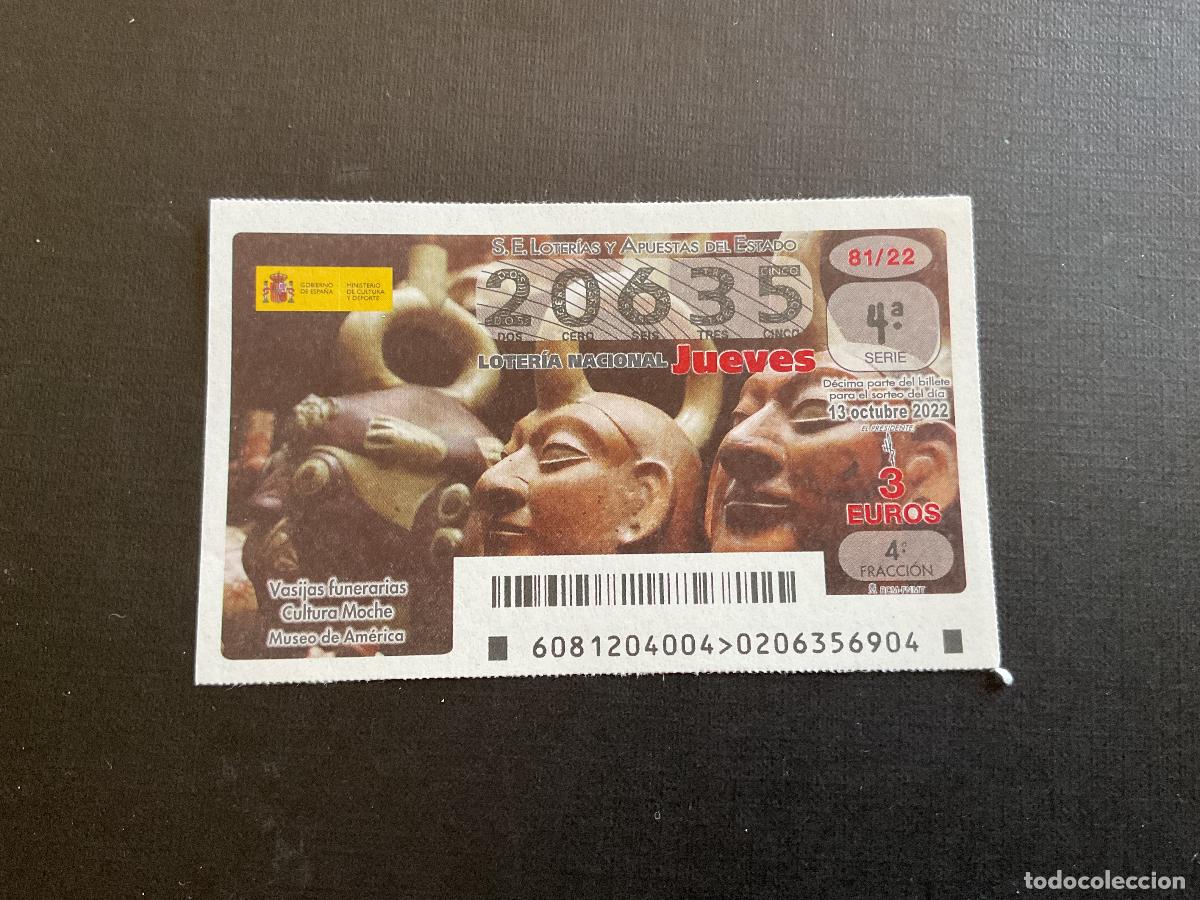 National Spanish Lottery: DECIMO LOTERIA JUEVES N&ordm; 20635 SORTEO 81 A&Ntilde;O 2022.