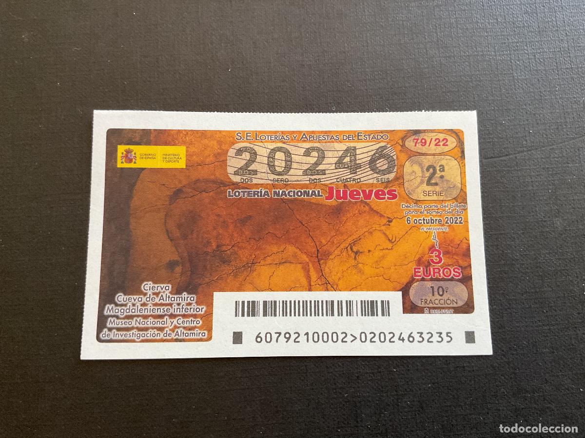 National Spanish Lottery: DECIMO LOTERIA JUEVES N&ordm; 20246 SORTEO 79 A&Ntilde;O 2022.