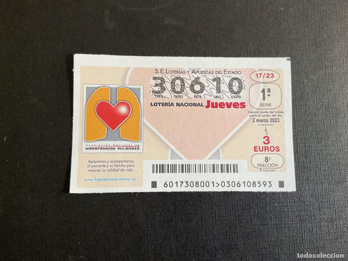 National Spanish Lottery: DECIMO LOTERIA JUEVES N&ordm; 30610 SORTEO 17 A&Ntilde;O 2023