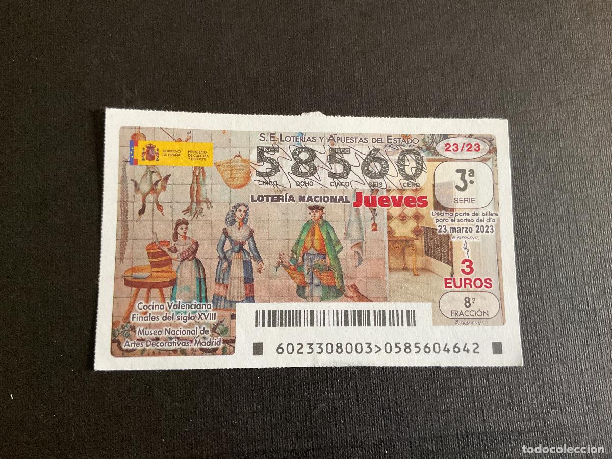 National Spanish Lottery: DECIMO LOTERIA JUEVES N&ordm; 58560 SORTEO 23 A&Ntilde;O 2023
