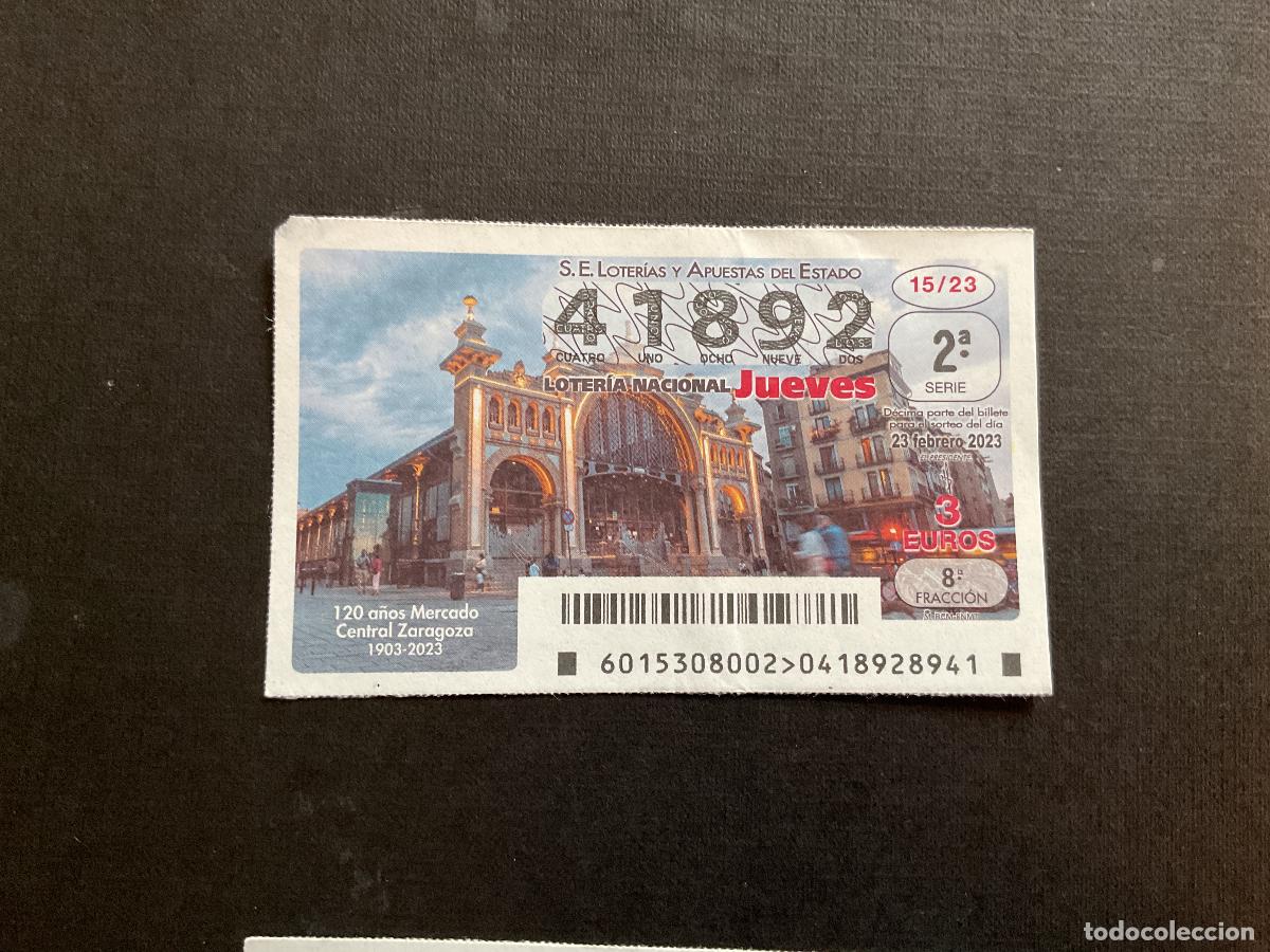 National Spanish Lottery: DECIMO LOTERIA JUEVES N&ordm; 41892 SORTEO 15 A&Ntilde;O 2023