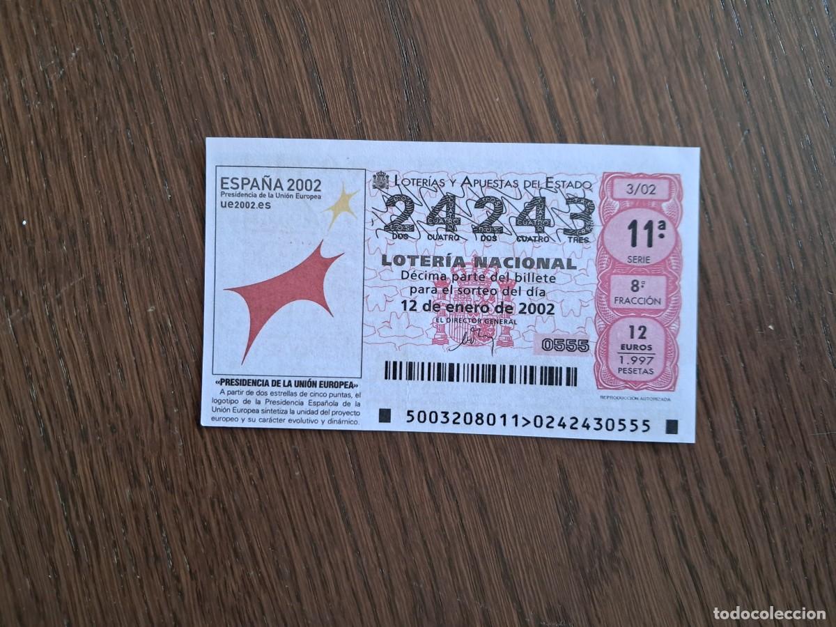 National Spanish Lottery: d&eacute;cimo loter&iacute;a nacional de d&iacute;a 12-01-2002, presidencia de la uni&oacute;n europea, Espa&ntilde;a 2002. 3/02.