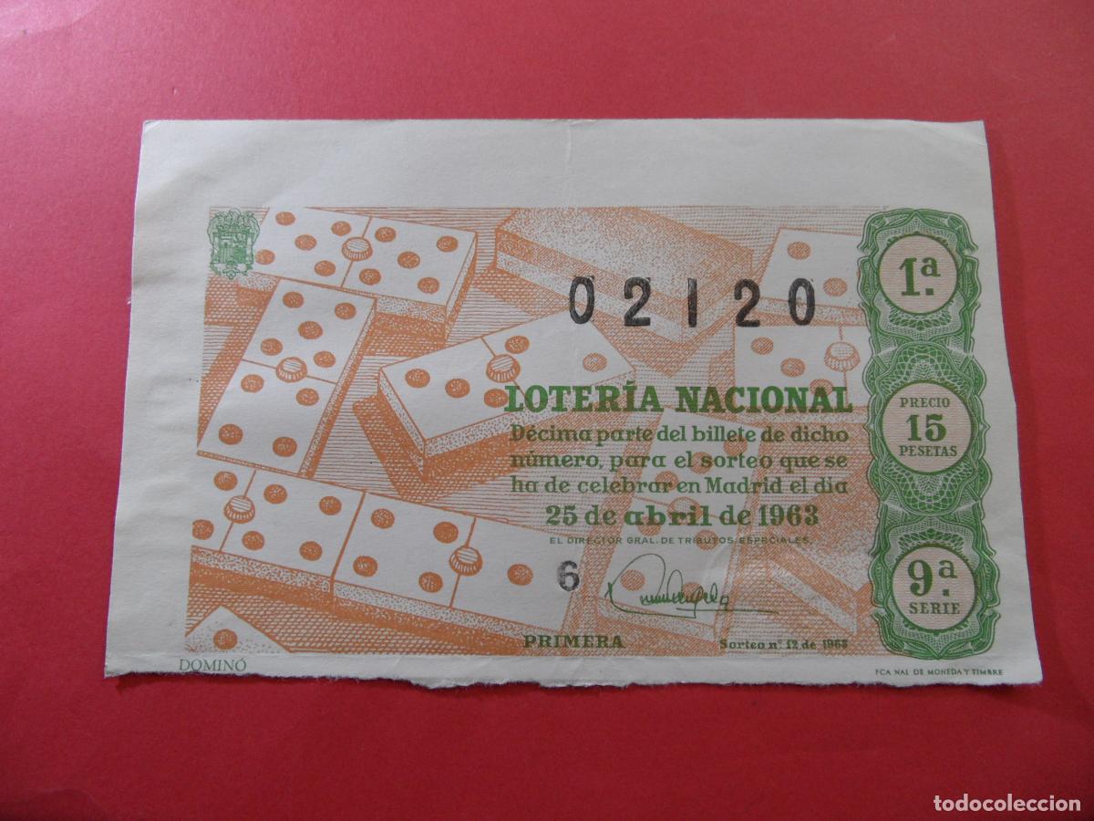 Nationale spanische Lotterie: REF: LL-1234 - COLECCION ref: COLTR1 CAPICUA 02120 LOTERIA ADM 16 MADRID 25 ABRIL 1963