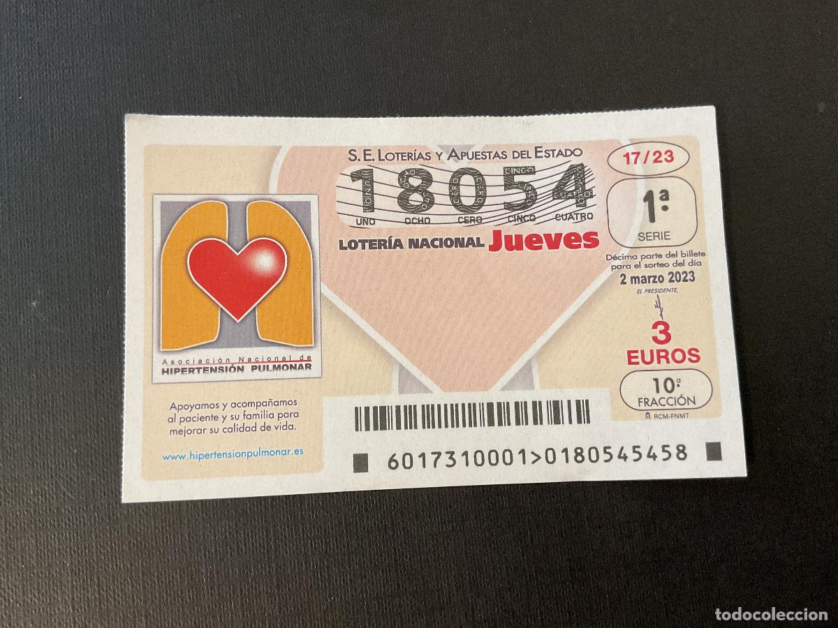 Nationale spanische Lotterie: DECIMO LOTERIA JUEVES 18054 SORTEO 17 A&Ntilde;O 2023