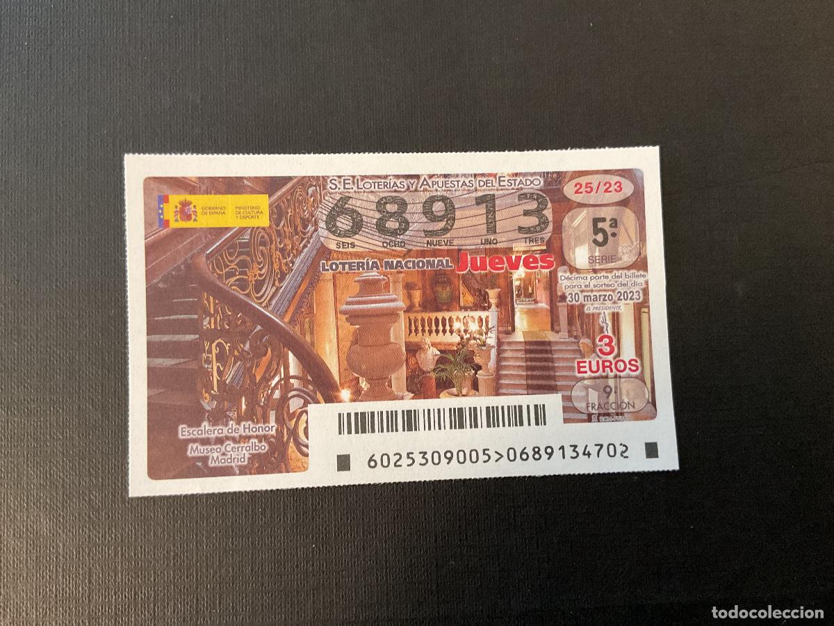 Nationale spanische Lotterie: DECIMO LOTERIA JUEVES 68913 SORTEO 25 A&Ntilde;O 2023