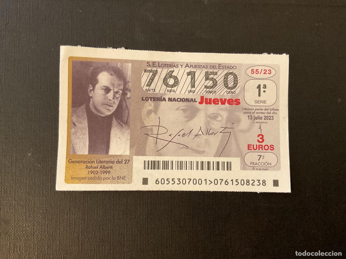 Nationale spanische Lotterie: DECIMO LOTERIA JUEVES N&ordm; 76150 SORTEO 55 A&Ntilde;O 2023