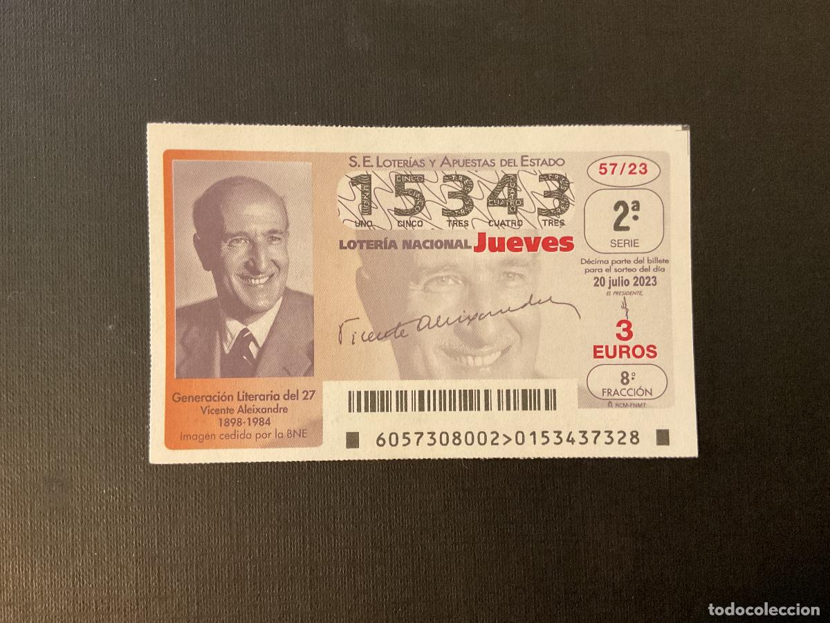 Nationale spanische Lotterie: DECIMO LOTERIA JUEVES N&ordm; 15343 SORTEO 57 A&Ntilde;O 2023