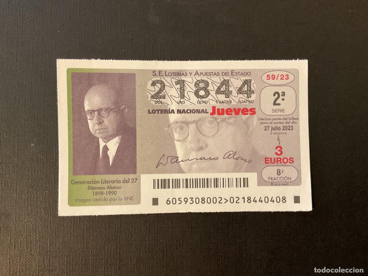 Loterie Nationale: DECIMO LOTERIA JUEVES N&ordm; 21844 SORTEO 59 A&Ntilde;O 2023