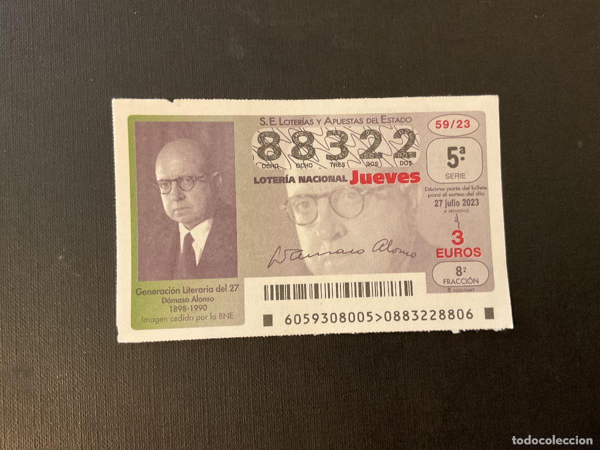 Loterie Nationale: DECIMO LOTERIA JUEVES N&ordm; 88322 SORTEO 59 A&Ntilde;O 2023