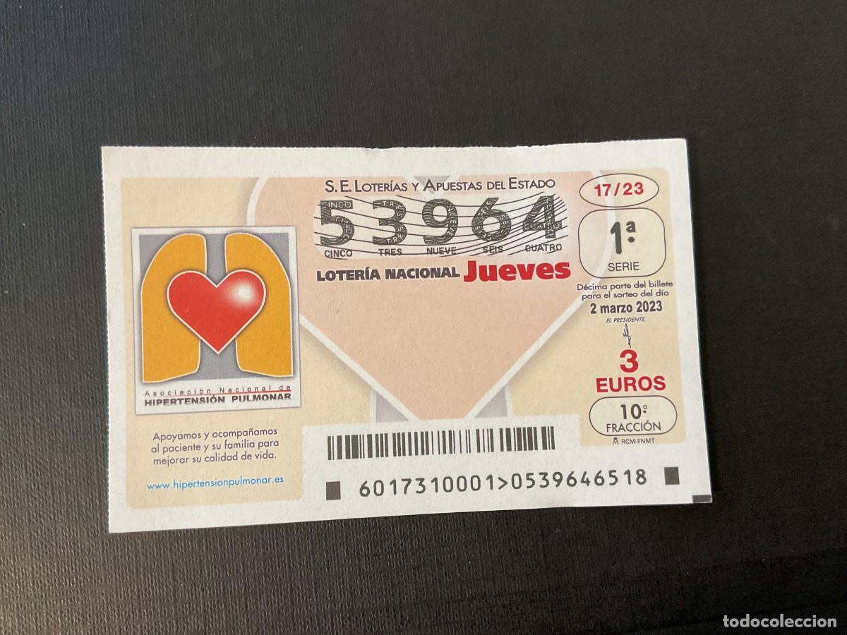 Loterie Nationale: DECIMO LOTERIA JUEVES N&ordm; 53964 SORTEO 17 A&Ntilde;O 2023