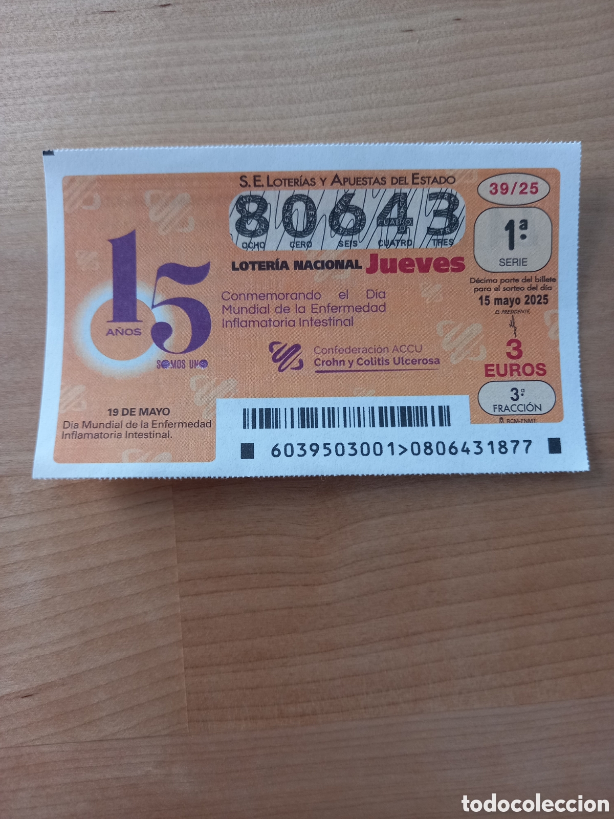 Loterie Nationale: LOTER&Iacute;A 15 MAYO 2025 - D&Iacute;A MUNDIAL DE LA ENFERMEDAD INFLAMATORIA INTESTINAL
