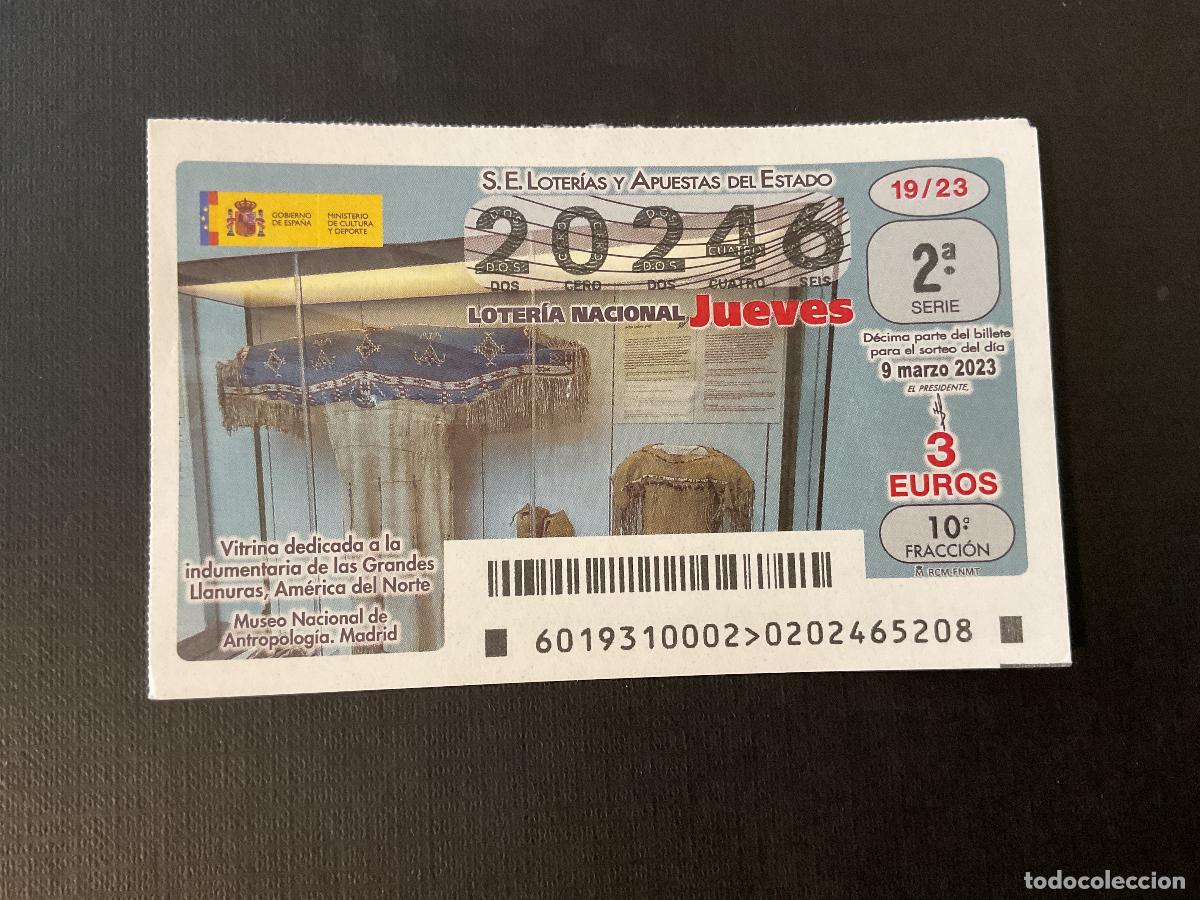 Nationale spanische Lotterie: DECIMO LOTERIA JUEVES N&ordm; 20246 SORTEO 19 A&Ntilde;O 2023
