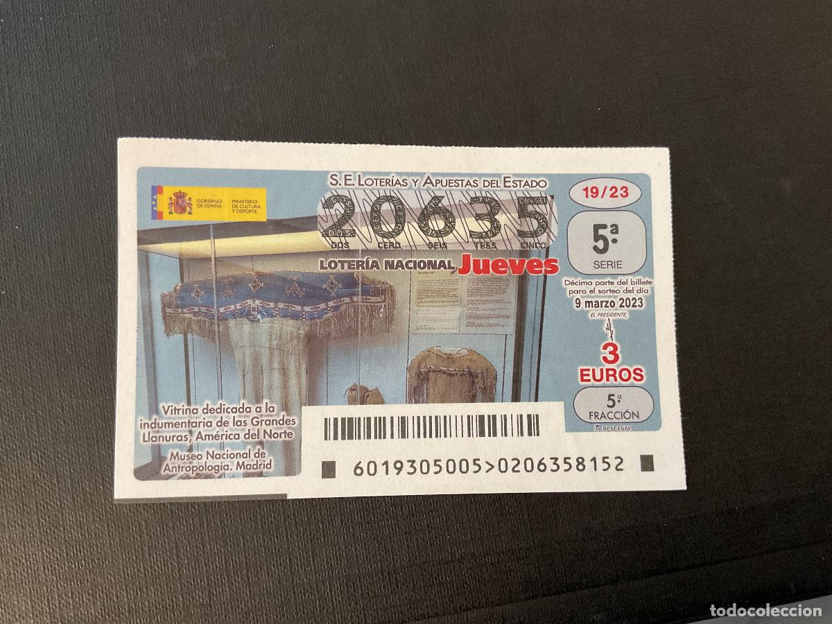 Nationale spanische Lotterie: DECIMO LOTERIA JUEVES N&ordm; 20635 SORTEO 19 A&Ntilde;O 2023