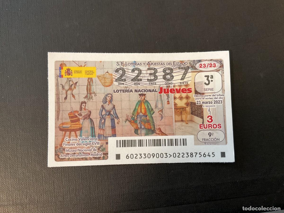 Nationale spanische Lotterie: DECIMO LOTERIA JUEVES N&ordm; 22387 SORTEO 23 A&Ntilde;O 2023