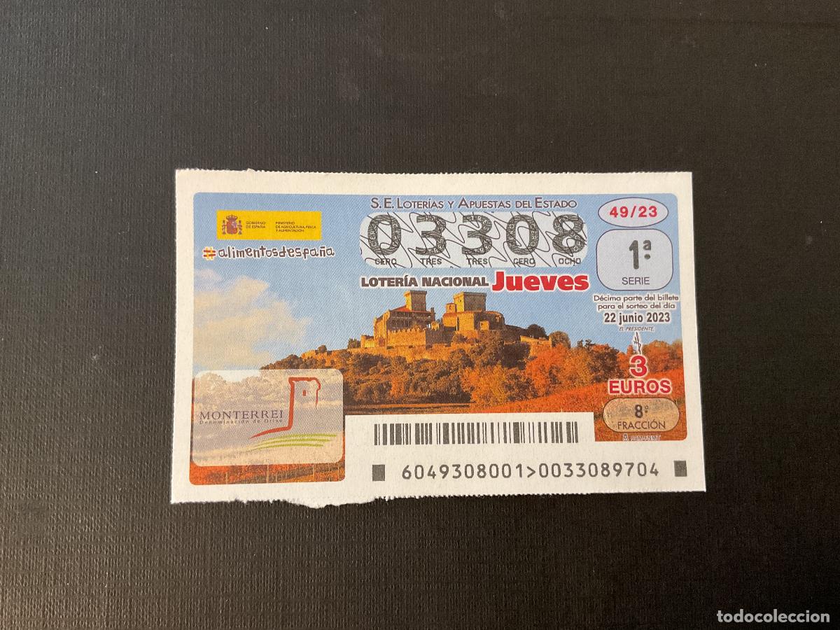 Lotaria Nacional: DECIMO LOTERIA JUEVES N&ordm; 03308 SORTEO 49 A&Ntilde;O 2023