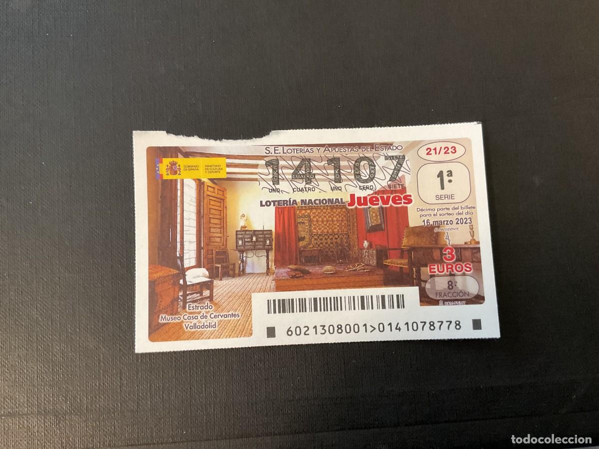 Nationale spanische Lotterie: DECIMO LOTERIA JUEVES N&ordm; 14107 SORTEO 21 A&Ntilde;O 2023. ROTO SUPERIOR