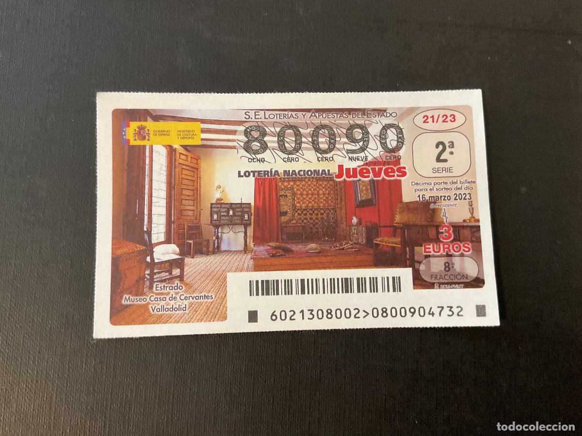Nationale spanische Lotterie: DECIMO LOTERIA JUEVES N&ordm; 80090 SORTEO 21 A&Ntilde;O 2023.