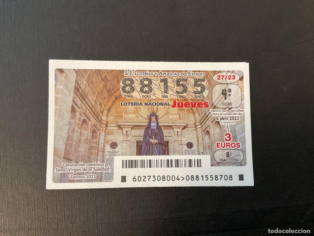 Nationale spanische Lotterie: DECIMO LOTERIA JUEVES N&ordm; 88155 SORTEO 27 A&Ntilde;O 2023.