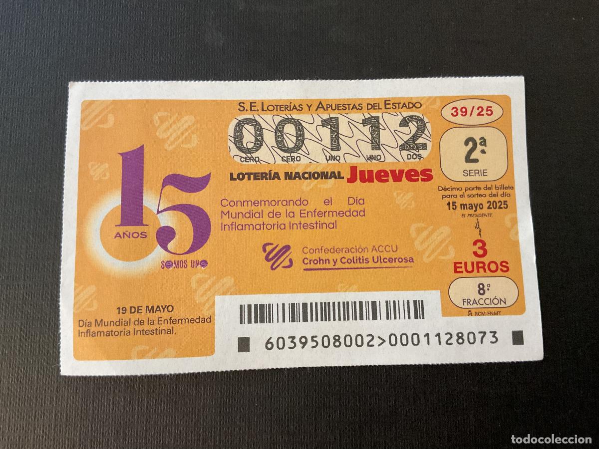Nationale spanische Lotterie: DECIMO LOTERIA JUEVES N&ordm; 00112 SORTEO 39 A&Ntilde;O 2025. NUMERO BAJO