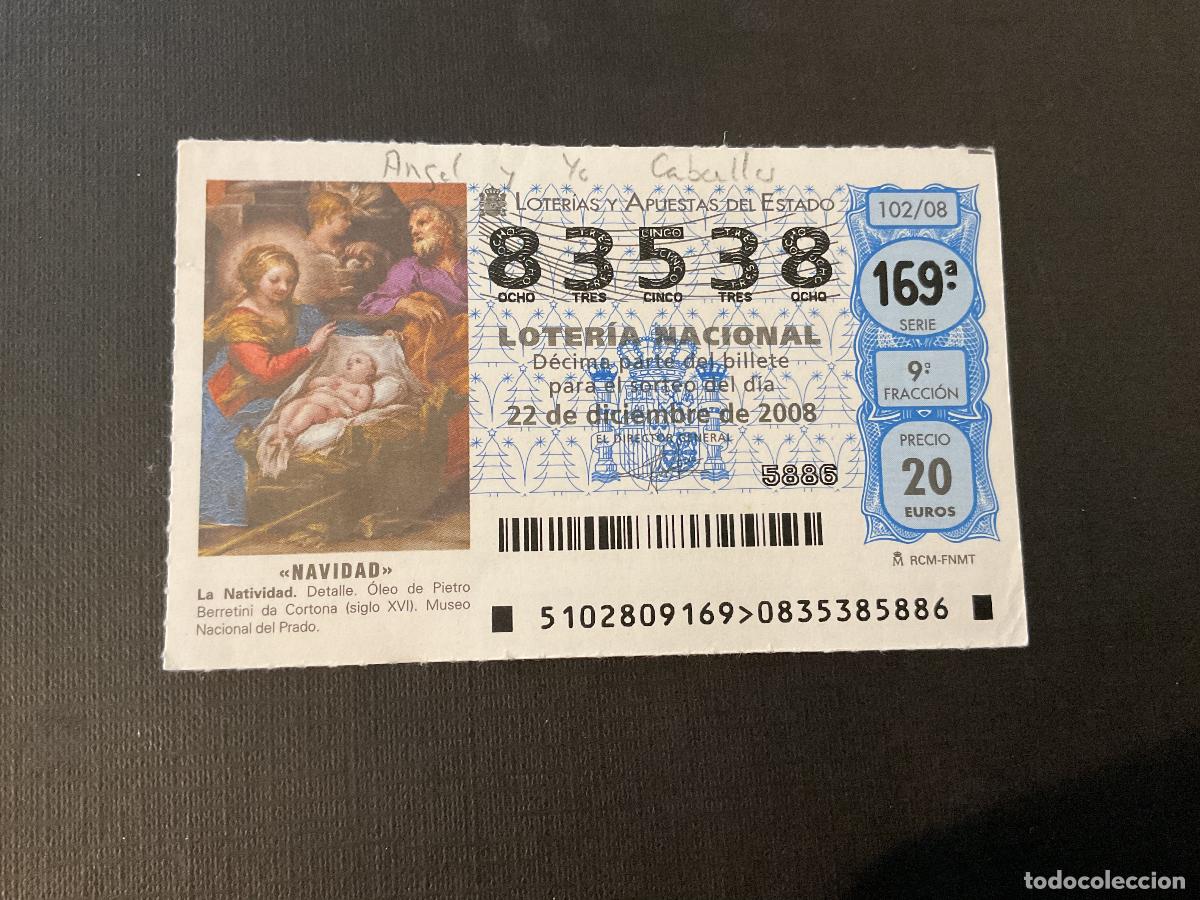 Nationale spanische Lotterie: DECIMO LOTERIA SABADO N&ordm; 83538 SORTEO 102 A&Ntilde;O 2008. . ESCRITO