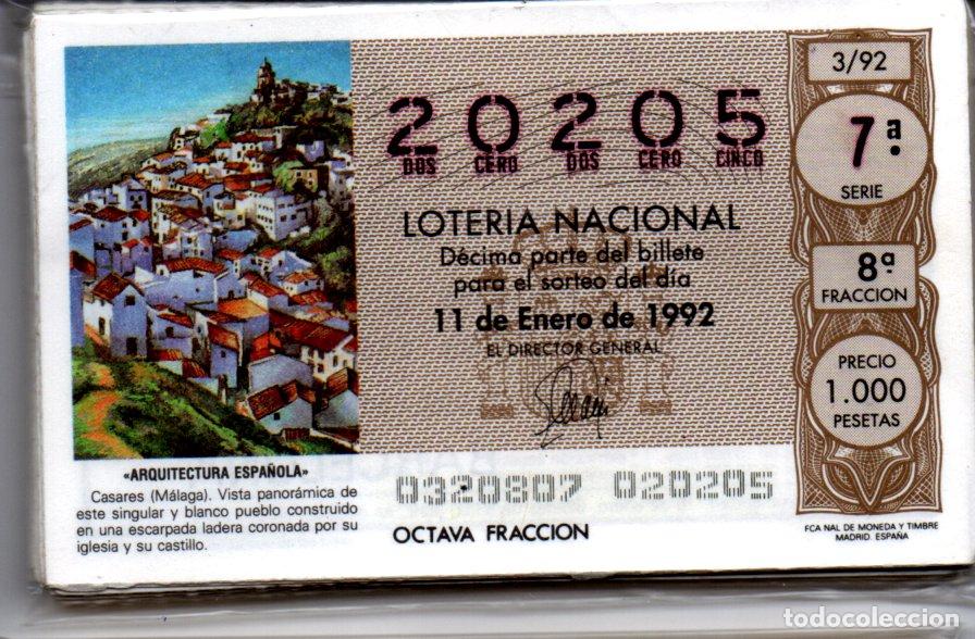 Nationale spanische Lotterie: LOTER&Iacute;A NACIONAL DEL S&Aacute;BADO - COLECCI&Oacute;N COMPLETA DE ARQUITECTURA ESPA&Ntilde;OLA - 36 D&Eacute;CIMOS -