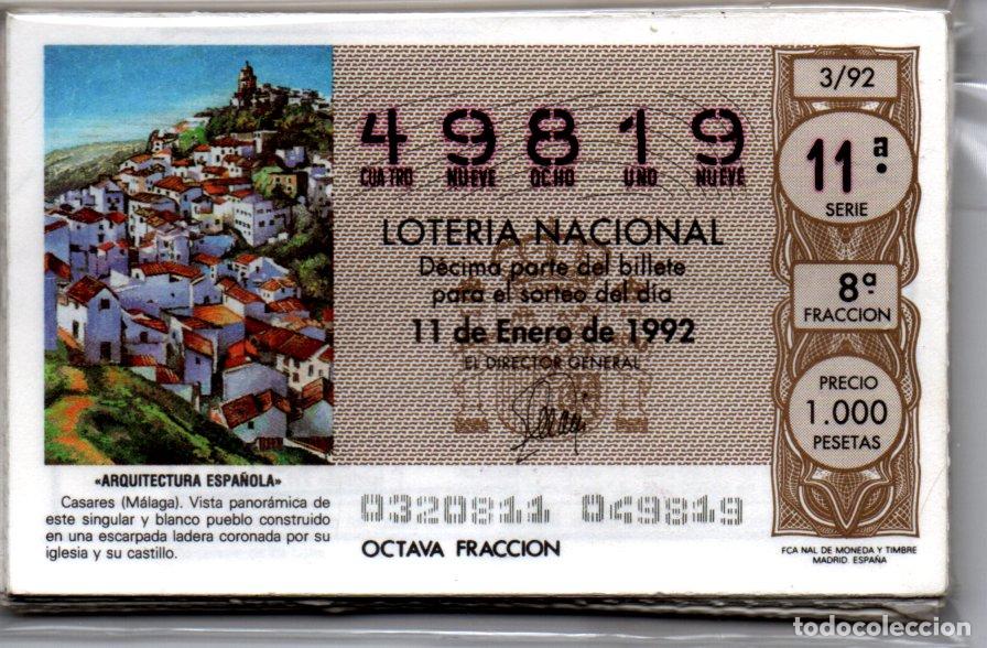 Nationale spanische Lotterie: LOTER&Iacute;A NACIONAL DEL S&Aacute;BADO - COLECCI&Oacute;N COMPLETA DE ARQUITECTURA ESPA&Ntilde;OLA - 36 D&Eacute;CIMOS -