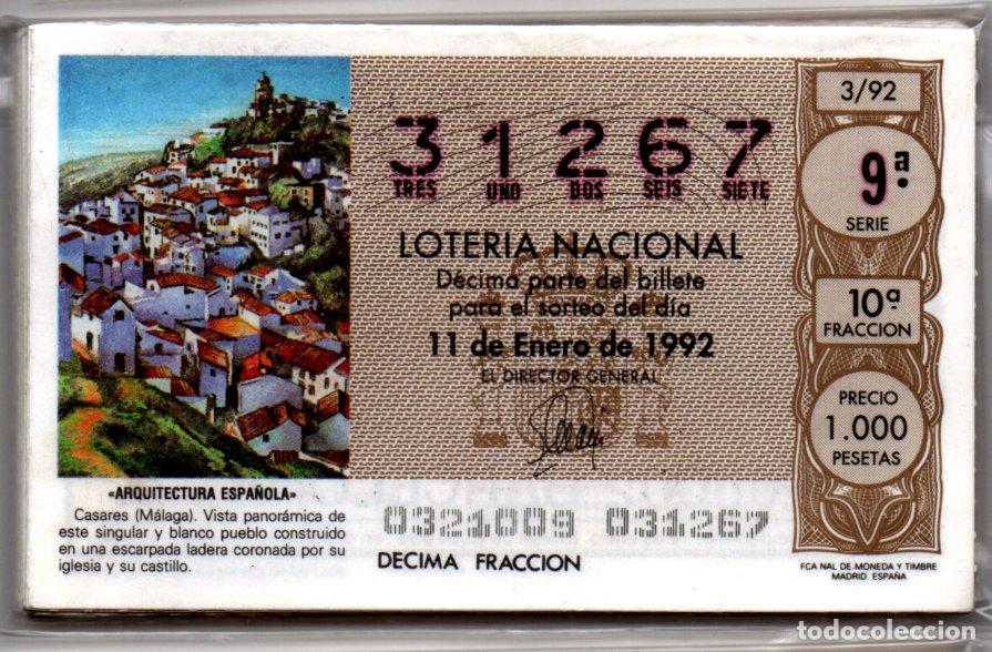 Nationale spanische Lotterie: LOTER&Iacute;A NACIONAL DEL S&Aacute;BADO - COLECCI&Oacute;N COMPLETA DE ARQUITECTURA ESPA&Ntilde;OLA - 36 D&Eacute;CIMOS -