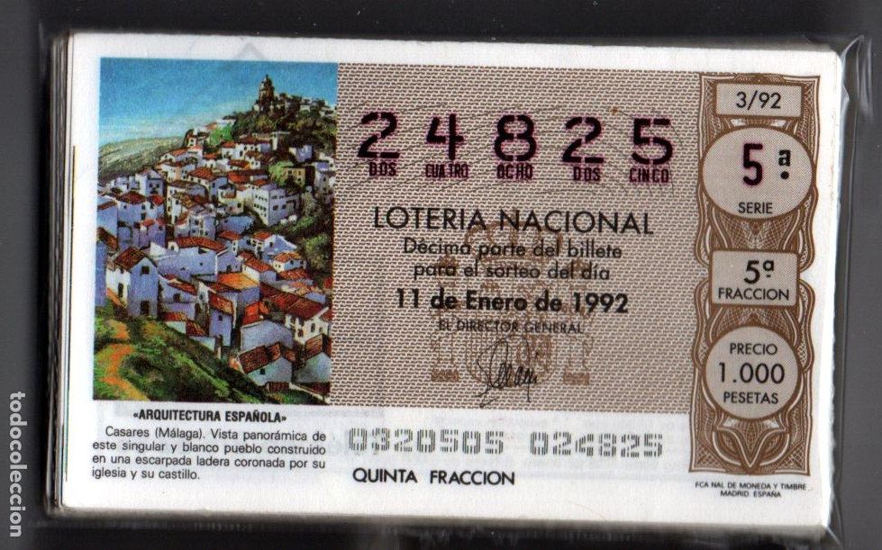 Nationale spanische Lotterie: LOTER&Iacute;A NACIONAL DEL S&Aacute;BADO - COLECCI&Oacute;N COMPLETA DE ARQUITECTURA ESPA&Ntilde;OLA - 36 D&Eacute;CIMOS -