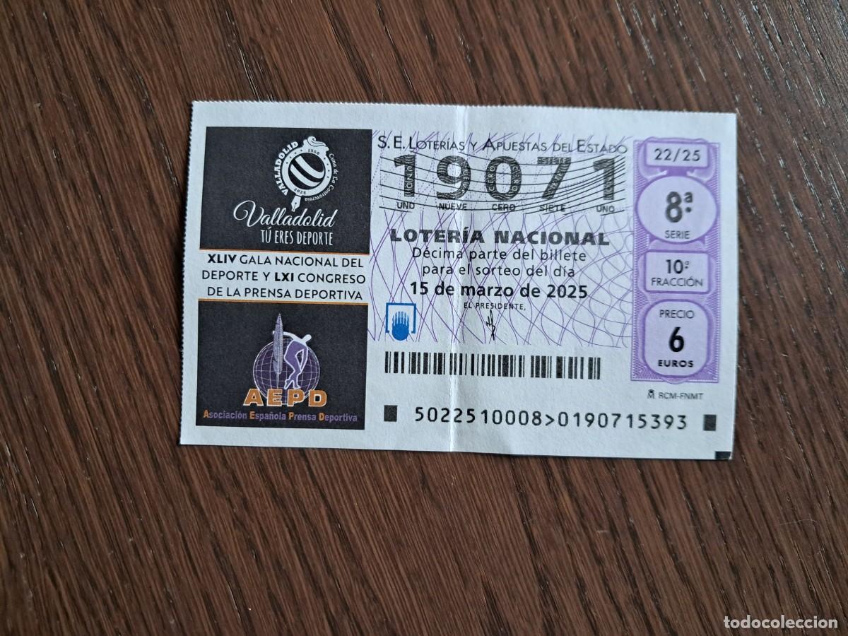 Nationale spanische Lotterie: d&eacute;cimo loter&iacute;a nacional de d&iacute;a 15-03-25, XLIV gala nacional del deporte, AEPD, Valladolid. 22/25.