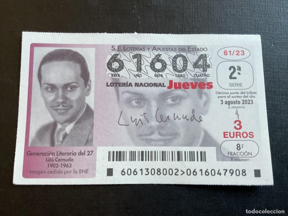 National Spanish Lottery: DECIMO LOTERIA JUEVES N&ordm; 61604 SORTEO 61 A&Ntilde;O 2023